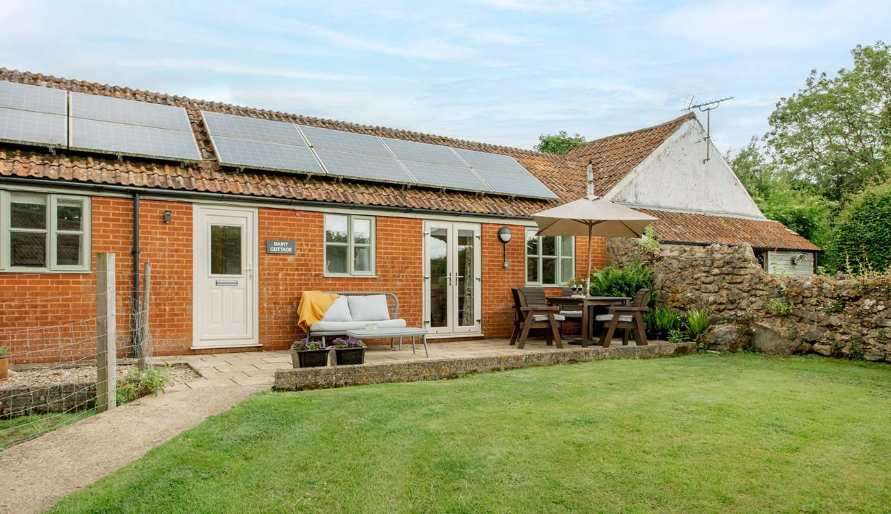 The Dairy is all on one level with a private terrace and garden.