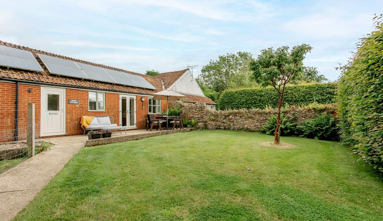 The Dairy is all on one level with a private terrace and garden.