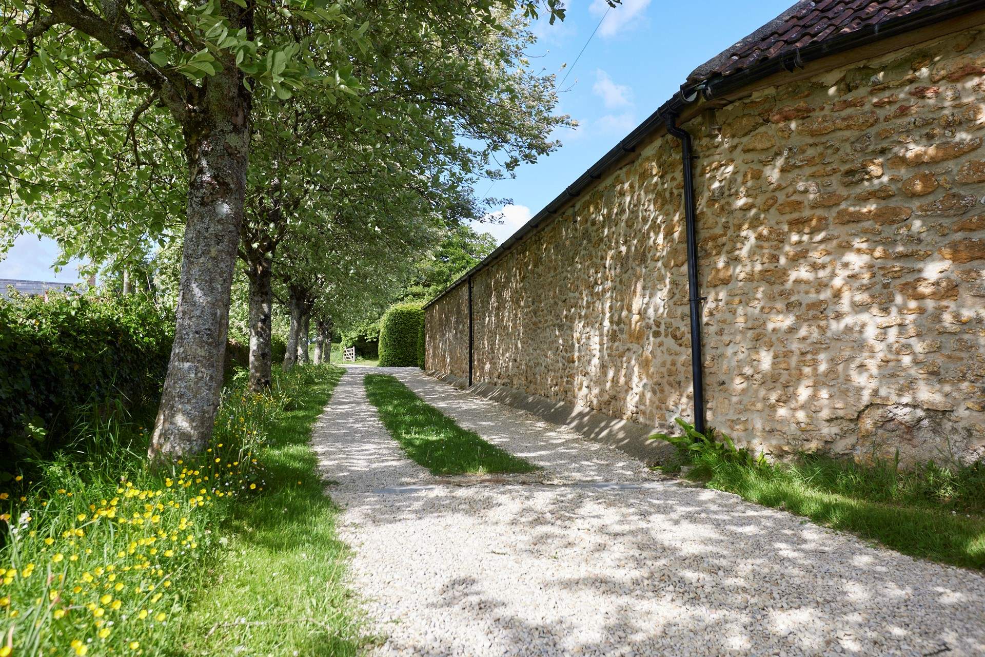 Even the driveway is its own rural experience!