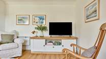 Carefully curated furnishings are a lovely example of vintage and contemporary styling.