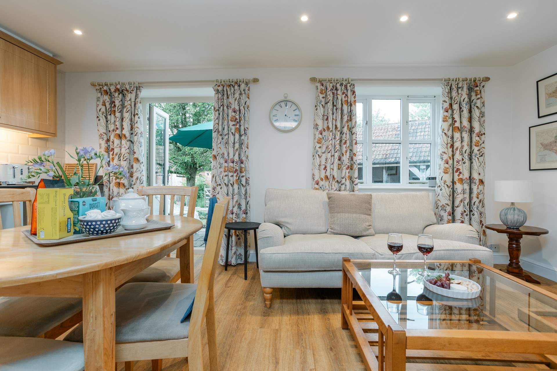 Cosy and leading directly to wonderful terrace makes the living space feel very connected to outdoor space.