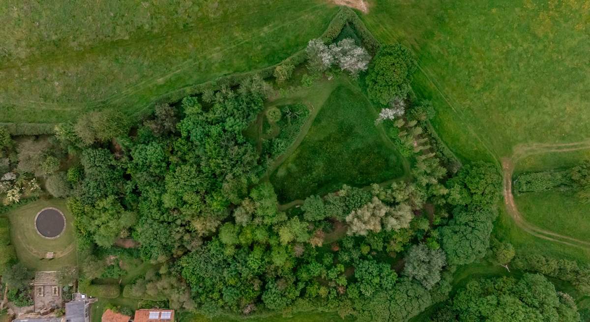 Two acres of woodland and wildflower area to explore.