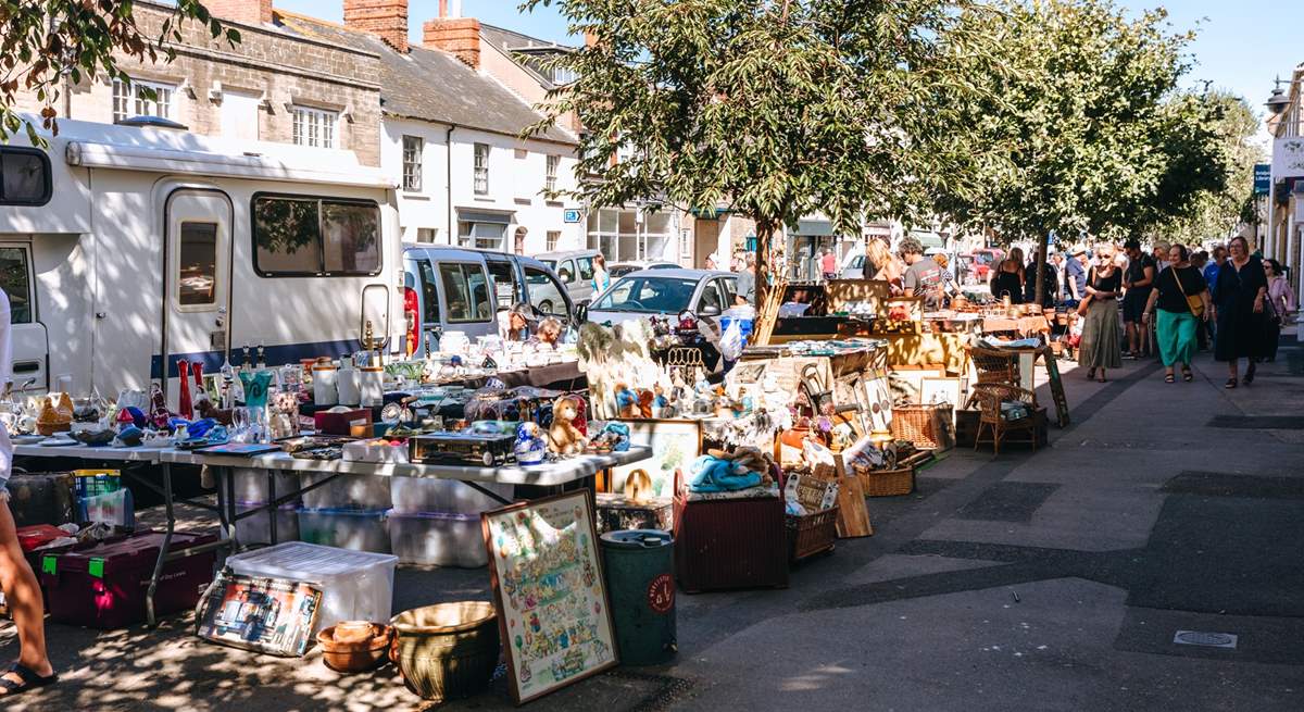 Fabulous Bridport market on a summer day.