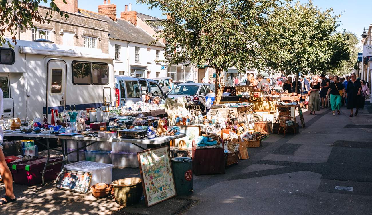Fabulous Bridport market on a summer day.