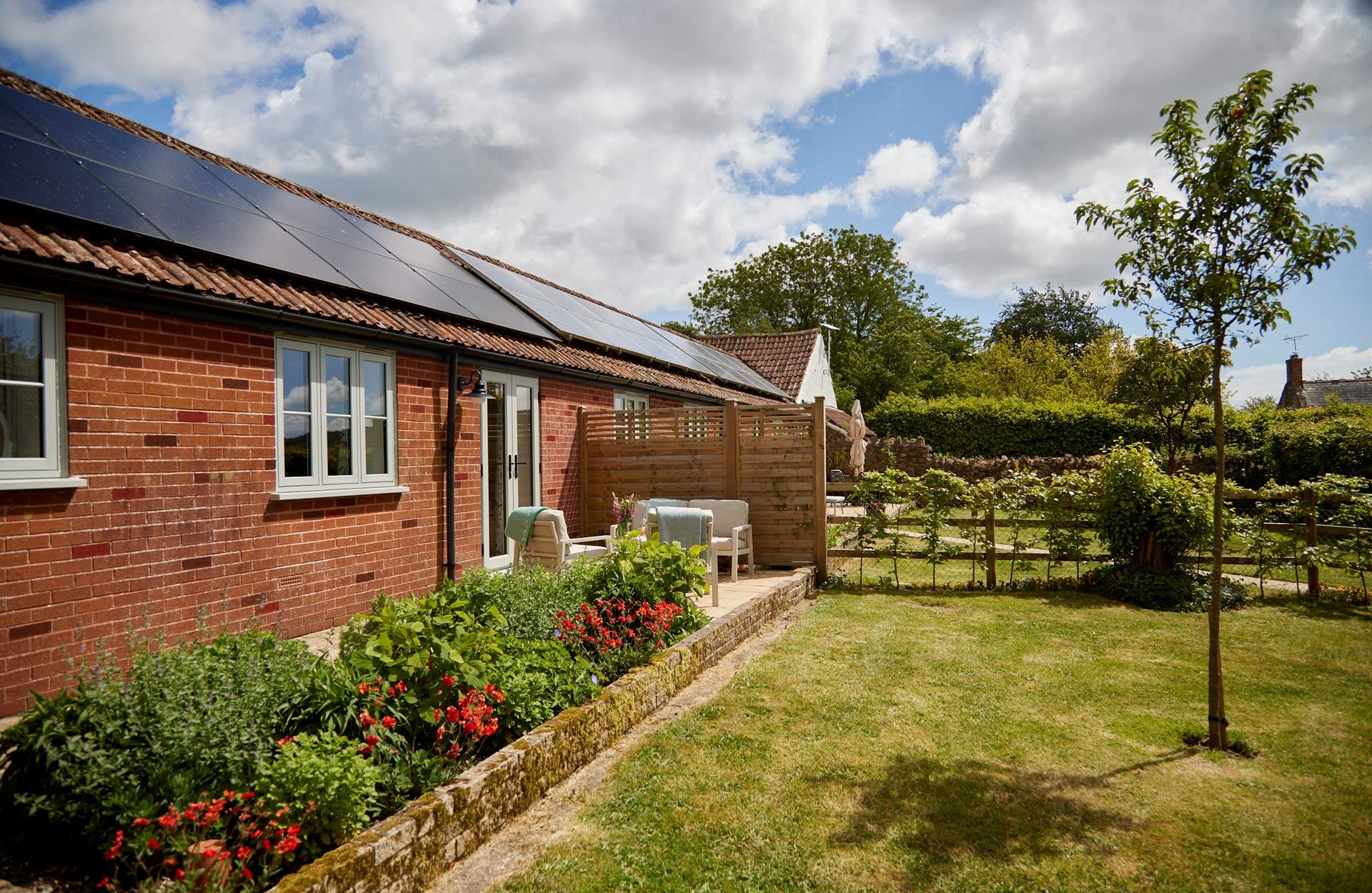 The garden and terrace are neatly separated from The Dairy next-door but also have a connection via a small gate should you be staying as a larger group across both properties.