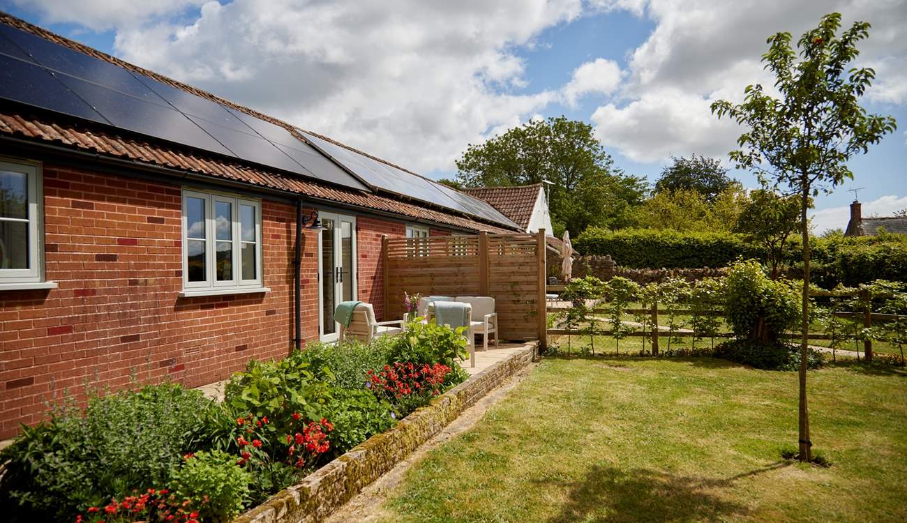 The garden and terrace are neatly separated from The Dairy next-door but also have a connection via a small gate should you be staying as a larger group across both properties.