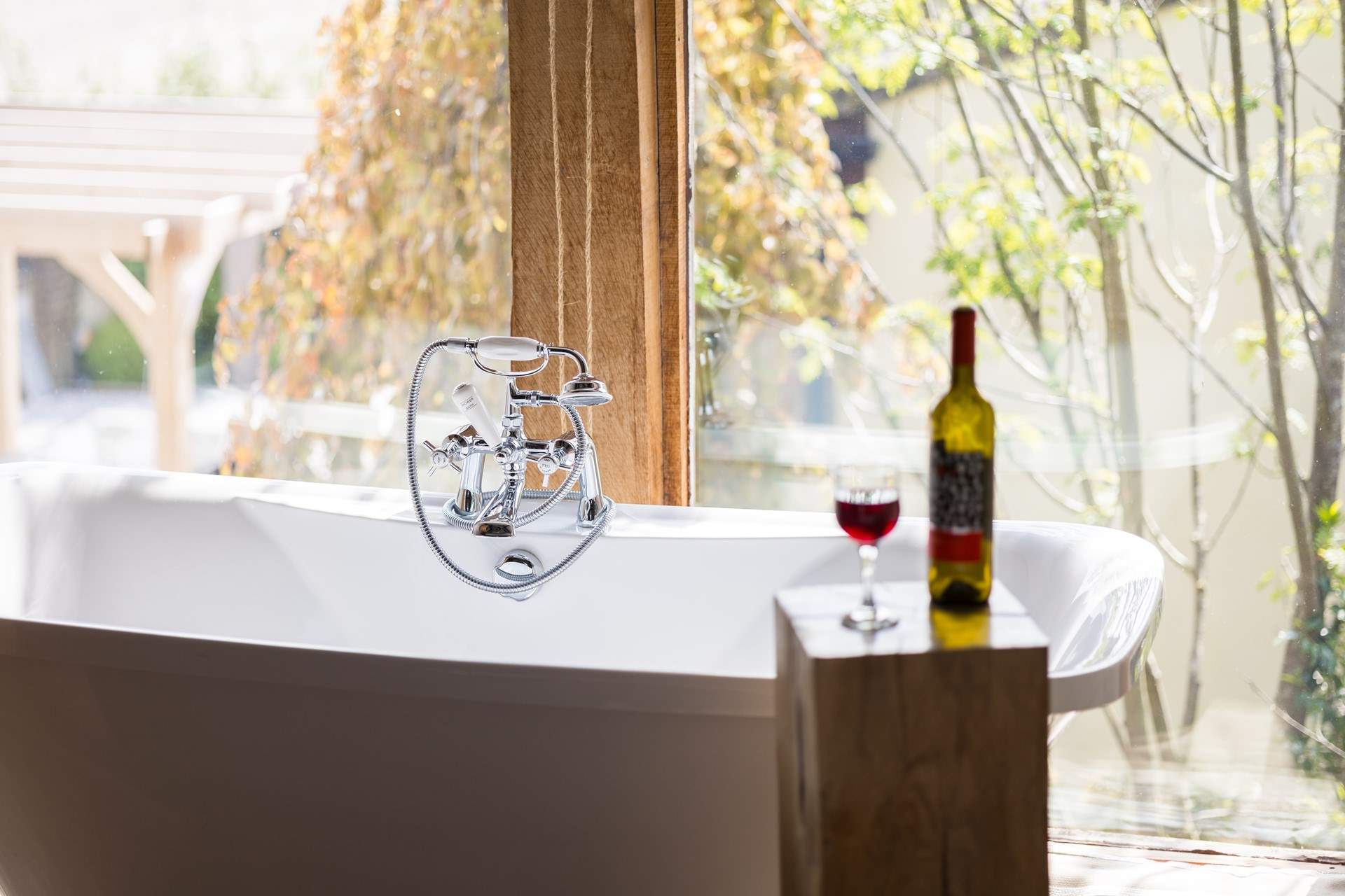 Relax in a hot, steamy bubble bath.