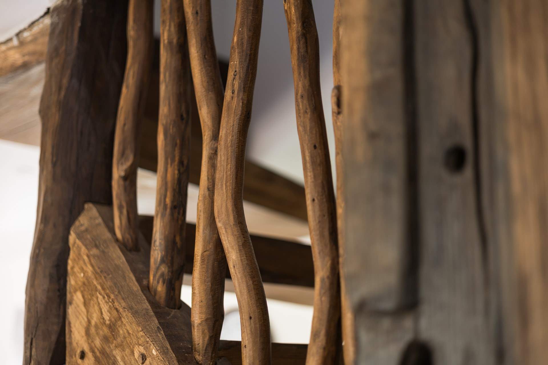 Wind your way up the hand crafted staircase.