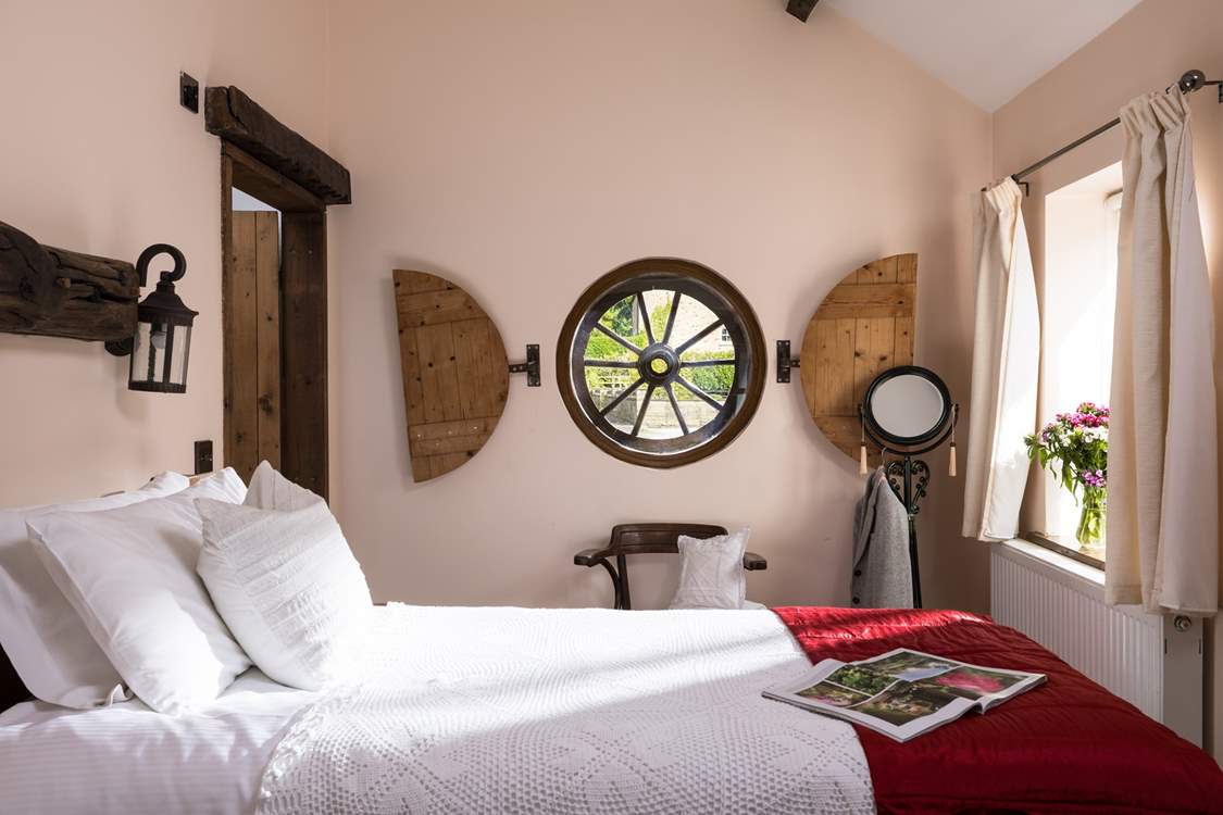 Wooden shutters are a quirky touch.