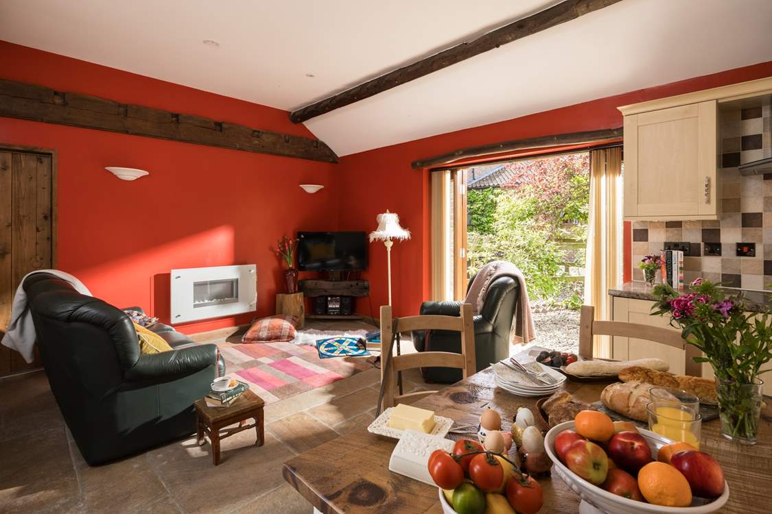 The sitting-room is cosy and inviting.