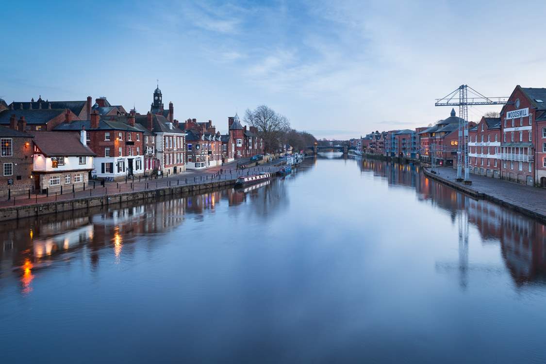 The river Ouse runs through the centre of York.