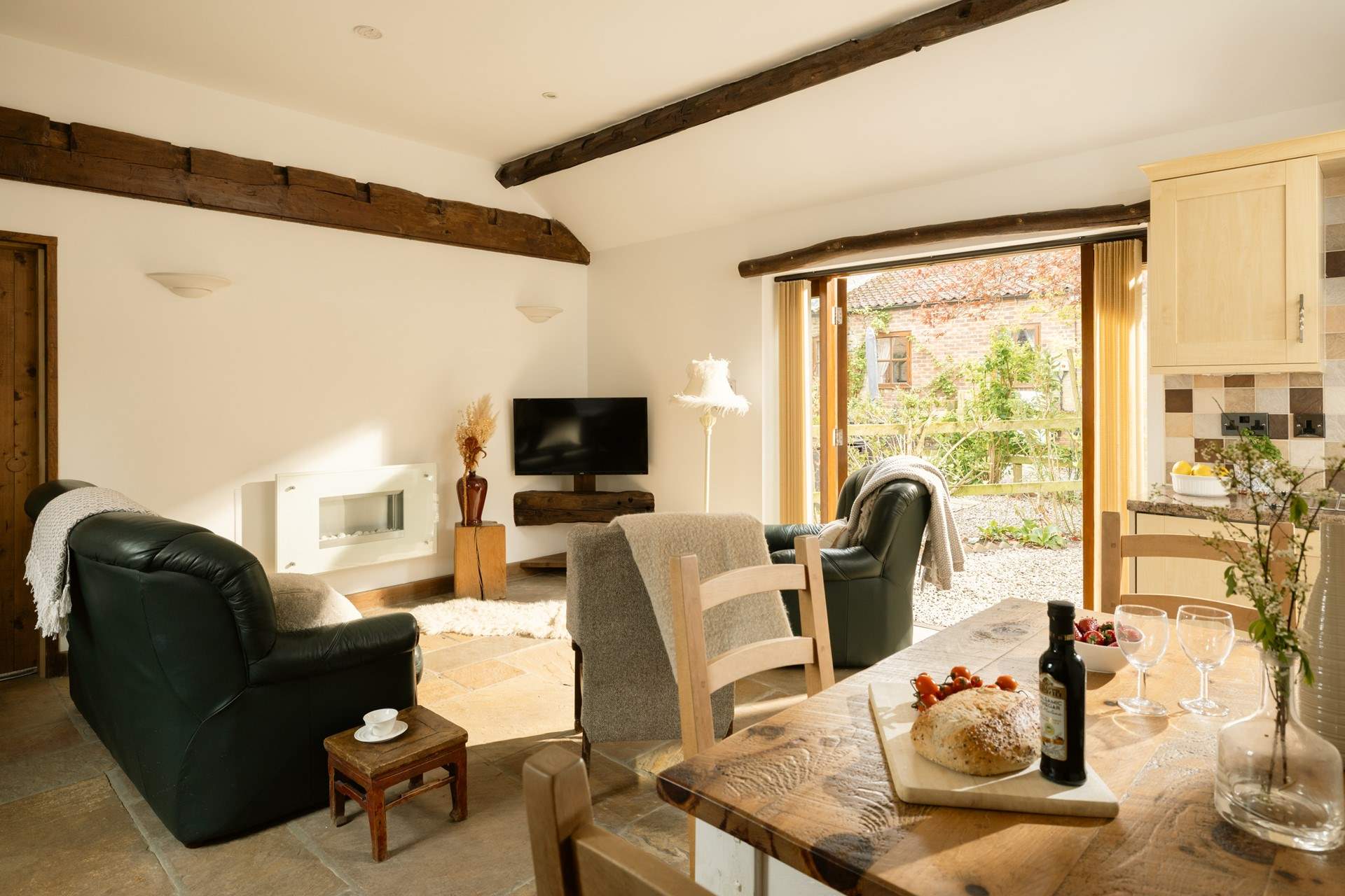 The sitting-room is cosy and inviting.