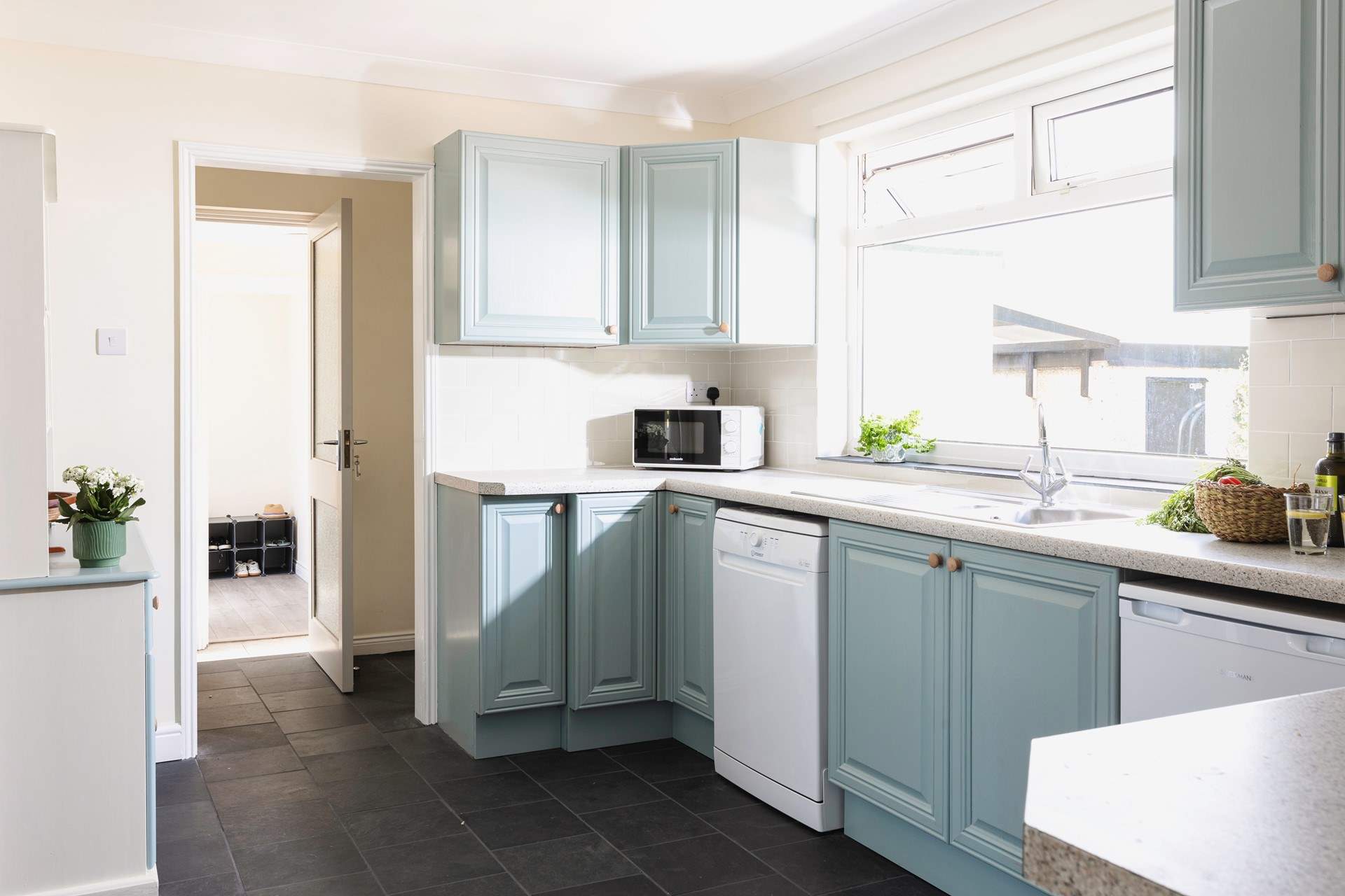 How convenient to have both a utility-room and cloakroom off the hallway that leads to the kitchen.