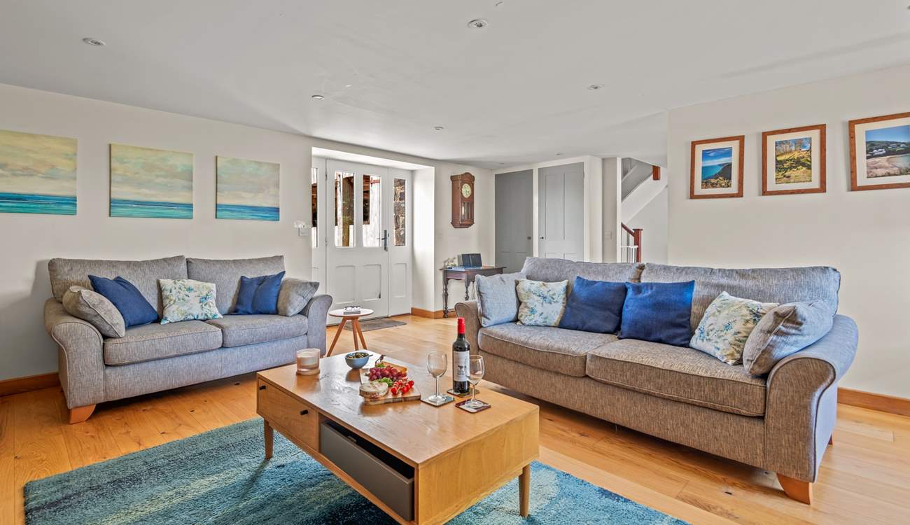 Step through the front door and into the living-room.