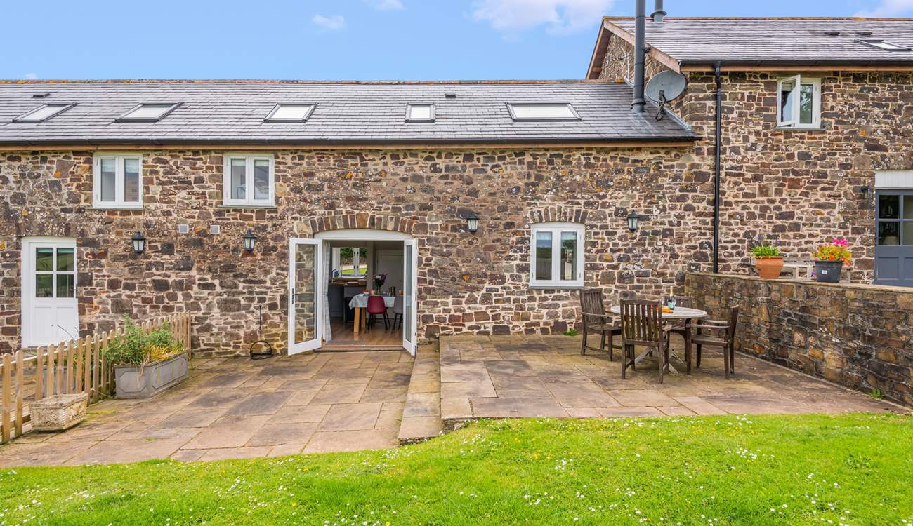 Fabulous patio and fully enclosed lawn area.