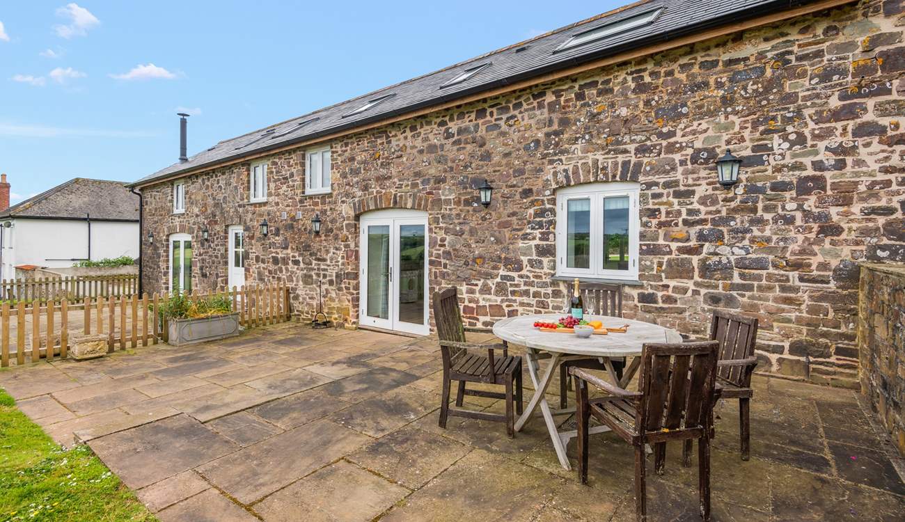 Dining al fresco is such a treat in this large patio area.