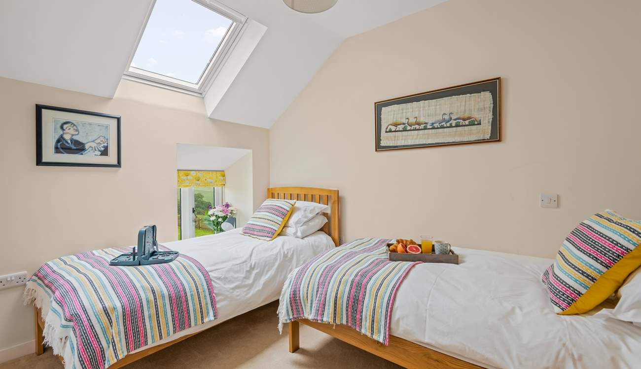 Bedroom two is this pretty twin room.