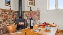 The glowing wood-burner is such a fabulous sight, especially in the winter months. A glass of something tasty and a good book in front of the fire, bliss!