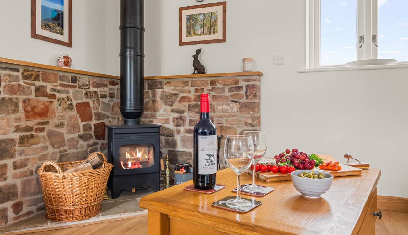 The glowing wood-burner is such a fabulous sight, especially in the winter months. A glass of something tasty and a good book in front of the fire, bliss!