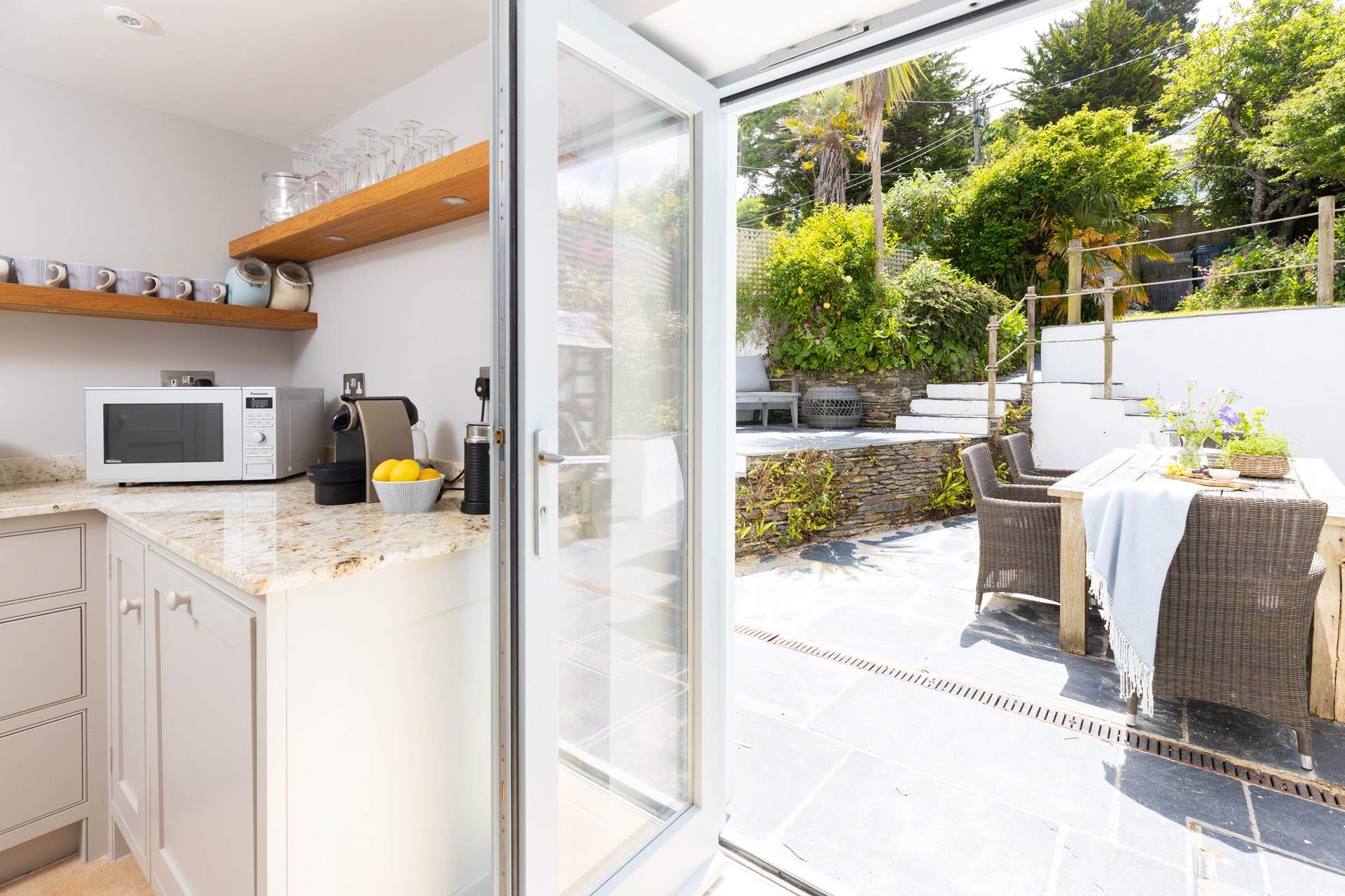 The patio doors lead out to the beautiful outside space.