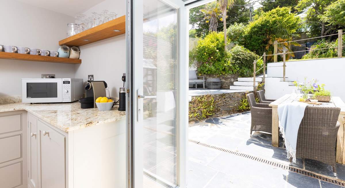 The patio doors lead out to the beautiful outside space.