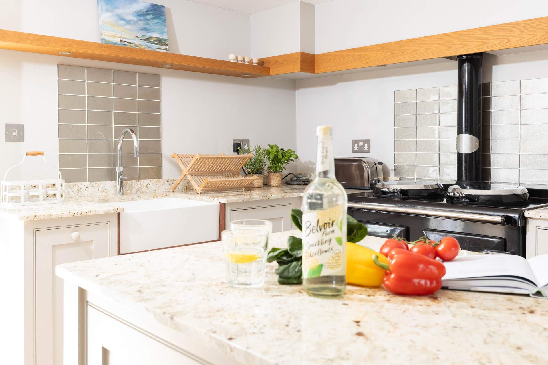 The kitchen is well-equipped for some home cooked meals.