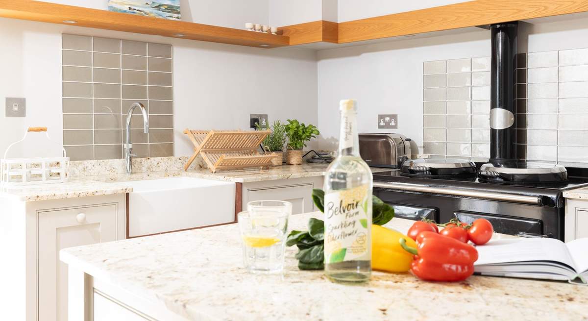 The kitchen is well-equipped for some home cooked meals.