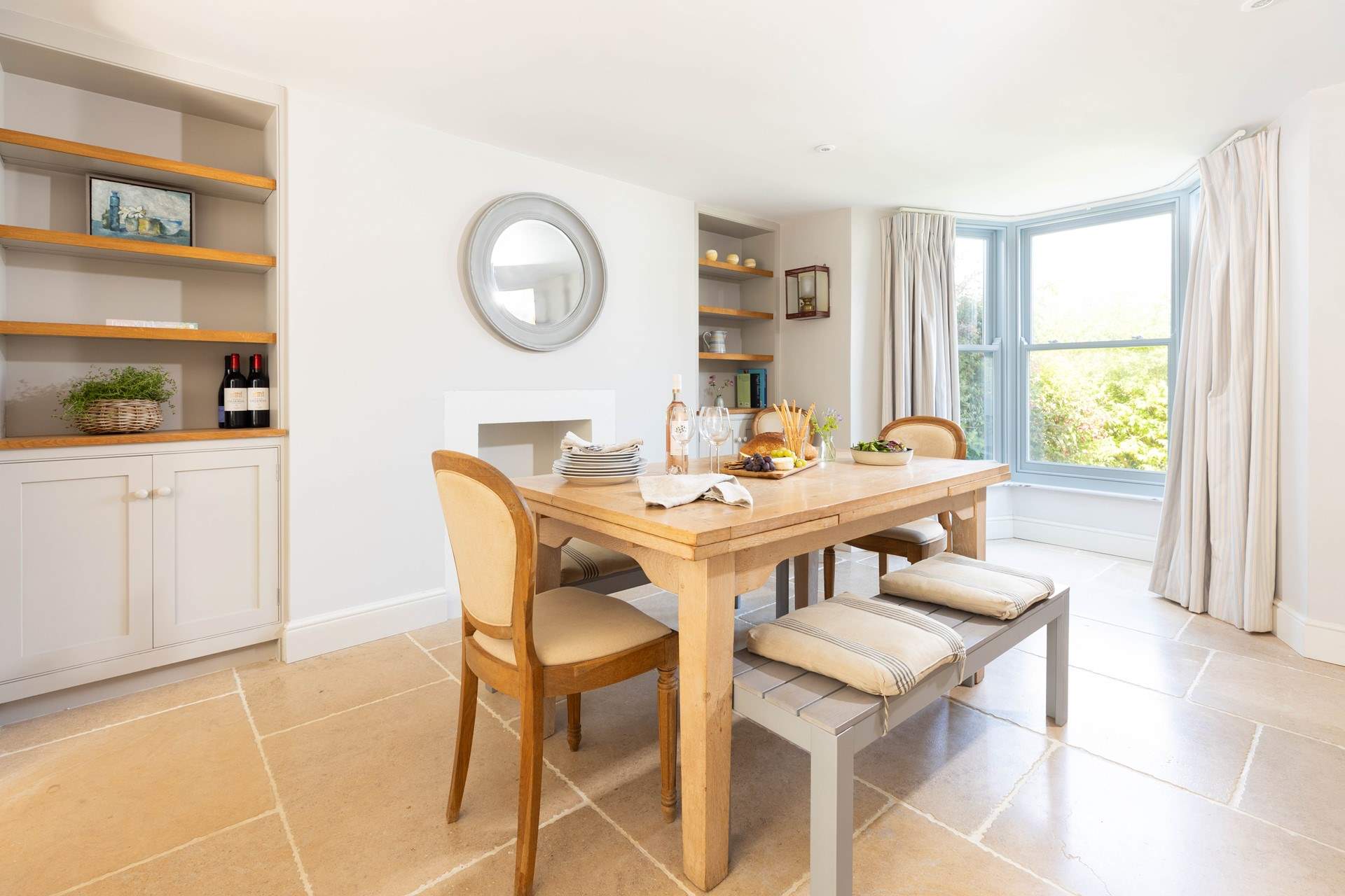 The dining-table extends so there is plenty of space to have friends over for supper.