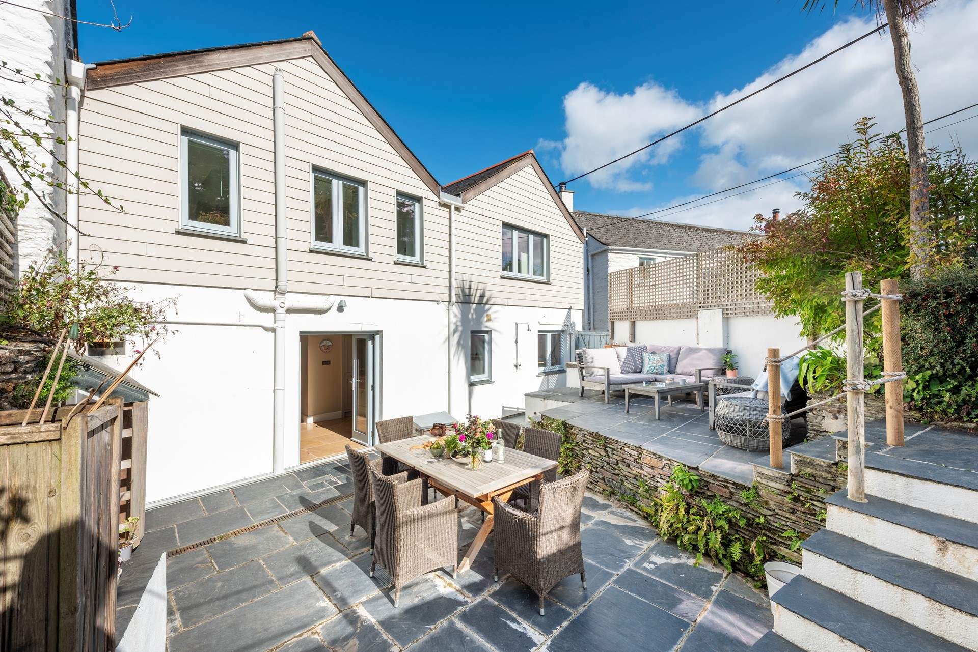 Sit in the Cornish sunshine in your holiday idyl. 