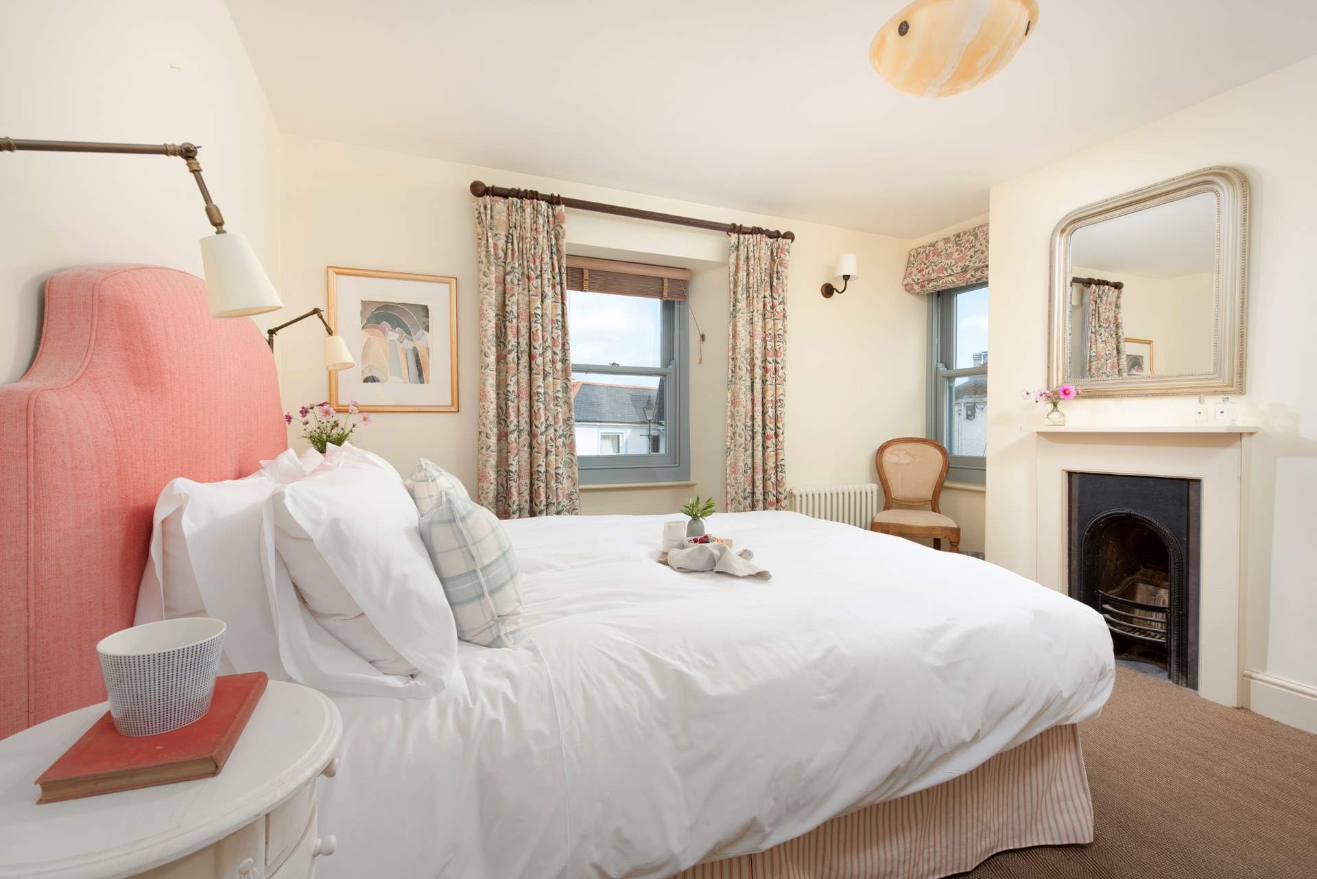 The bedrooms are beautifully furnished. 