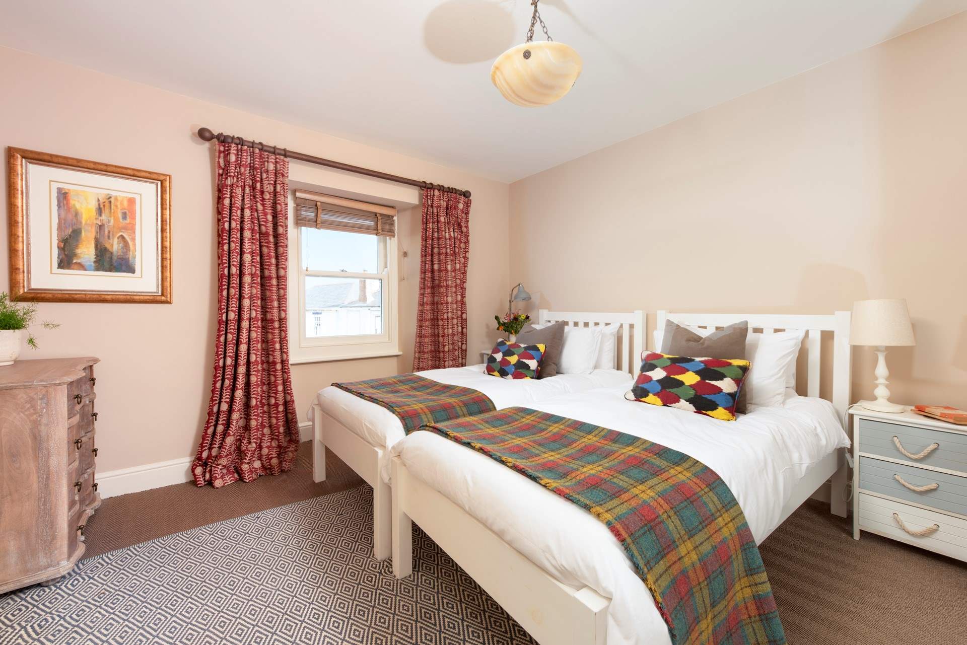 Bedroom 3 has twin beds and a handy en suite shower room. 
