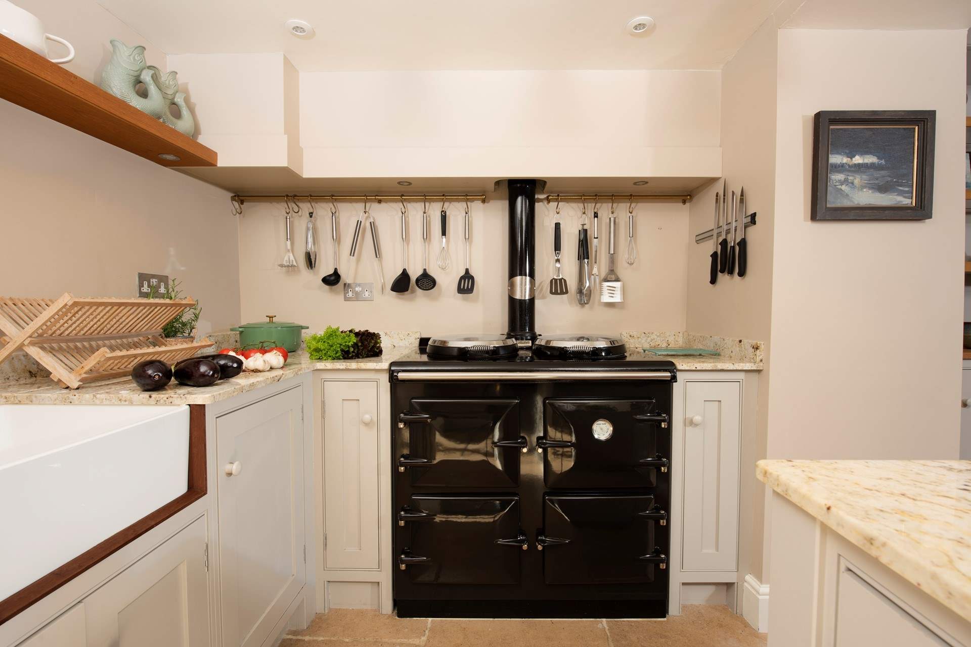 An oil-fired Aga awaits. 