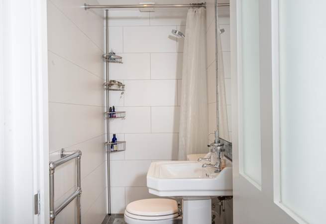 A sweet wet-room upstairs, such a clever use of space.