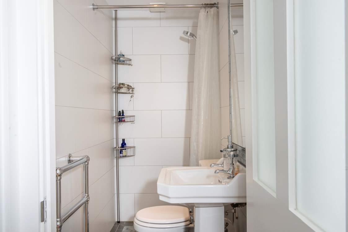 A sweet wet-room upstairs, such a clever use of space.