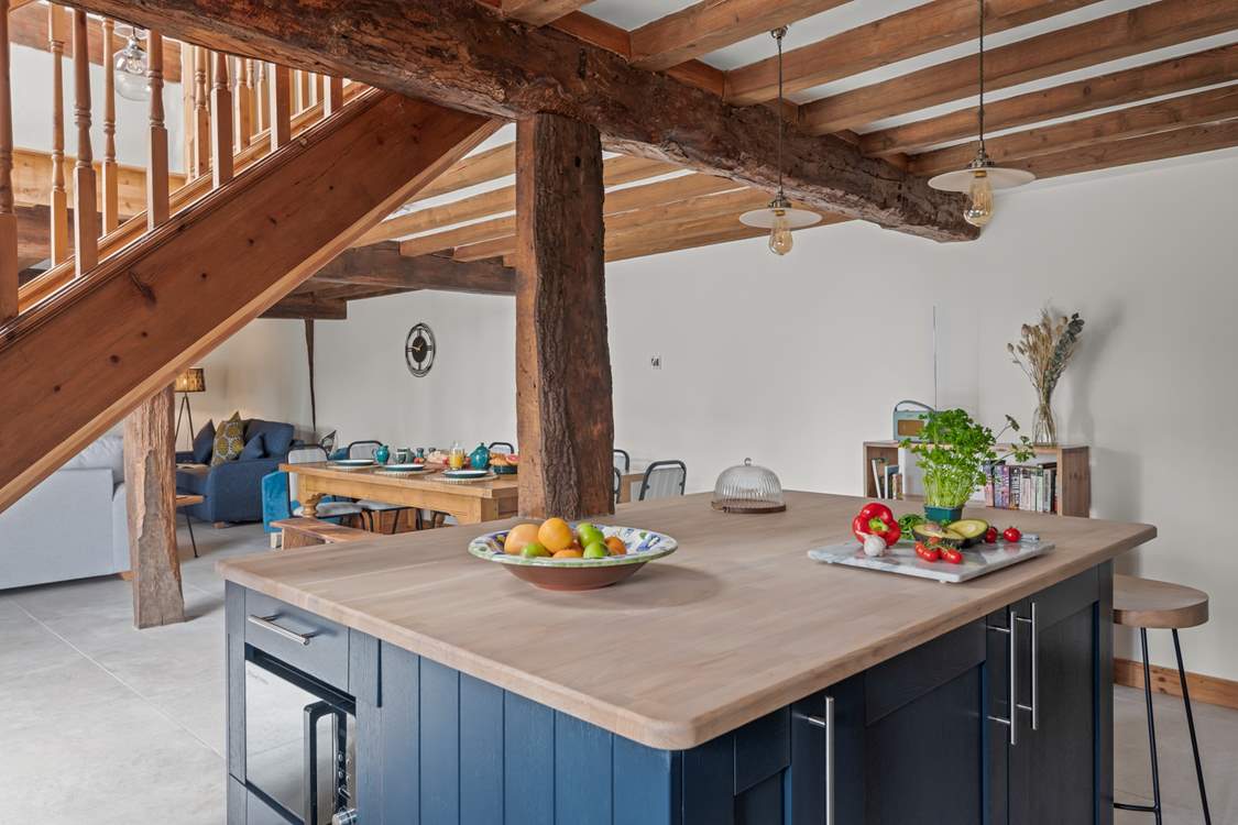 The kitchen boasts a great breakfast-bar area.