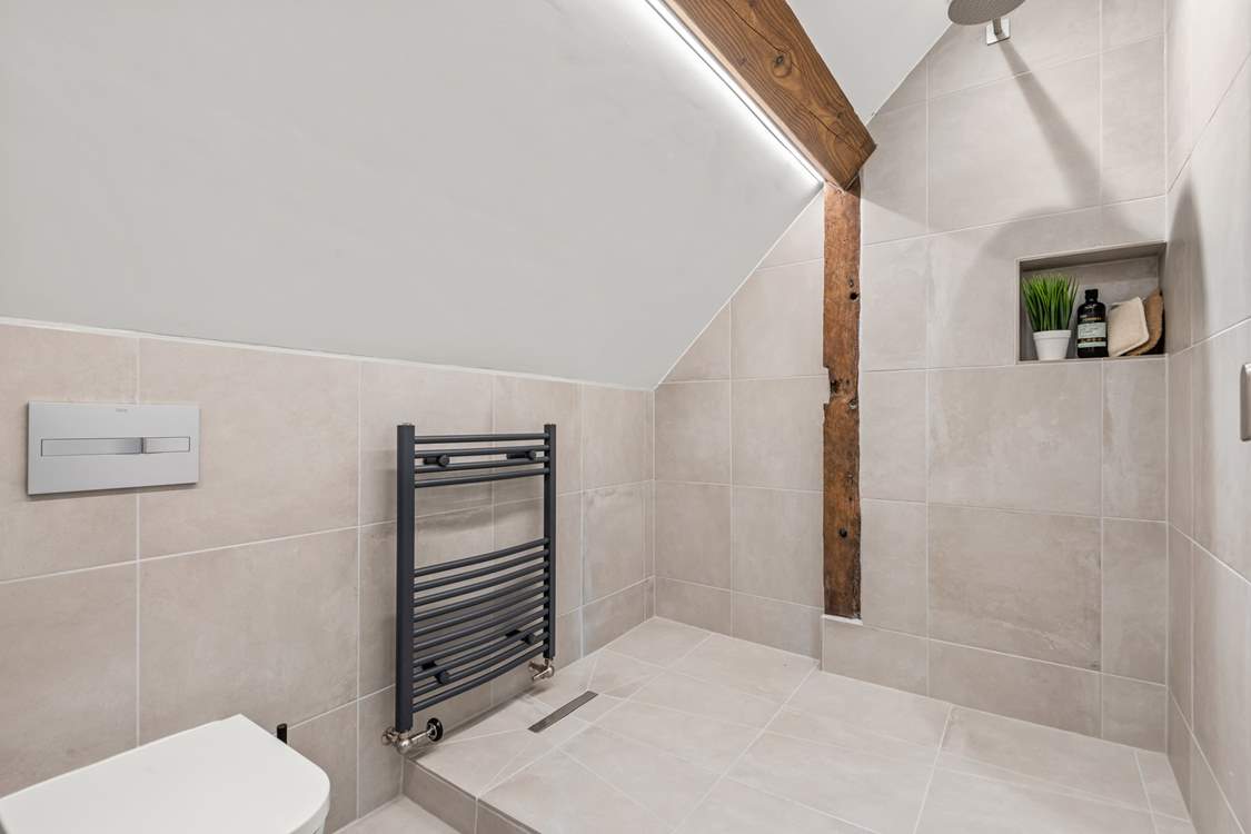 The en suite to Bedroom 5 is this glorious wet-room.