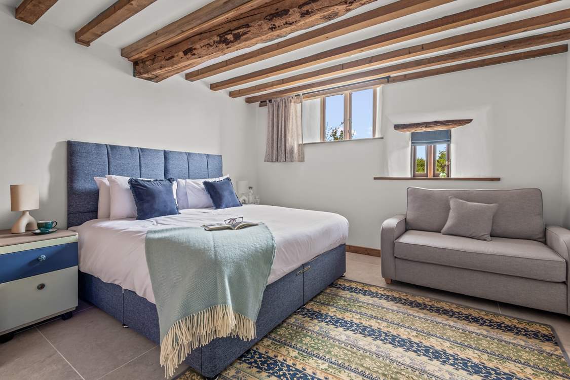 Bedroom 1 on the ground floor is home to this beautiful super-king size bed, which can be configured as a twin on request.