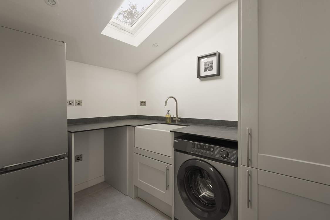 The utility area is the ideal place to store any holiday goodies or excess supplies.