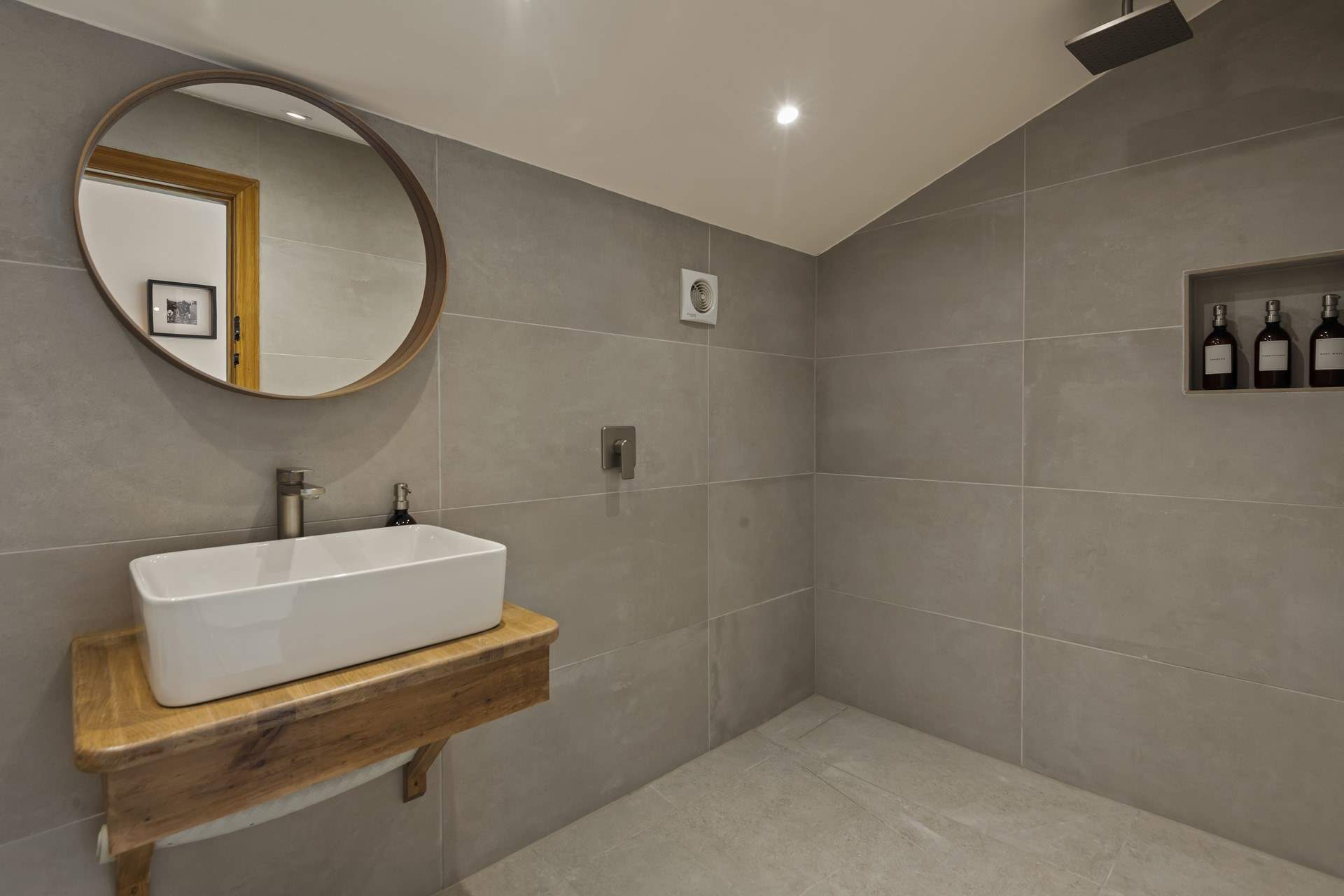 Just down the hallway from Bedroom 1 is the wet-room.