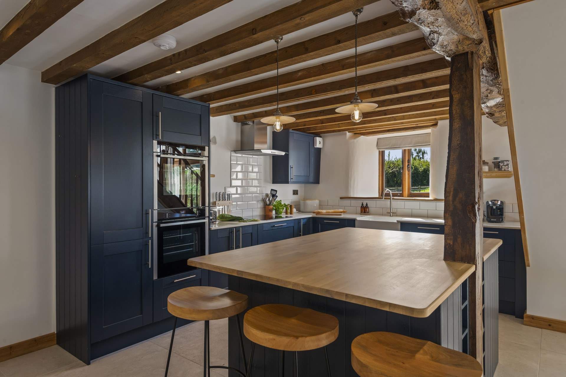 The kitchen boasts a great breakfast-bar area.