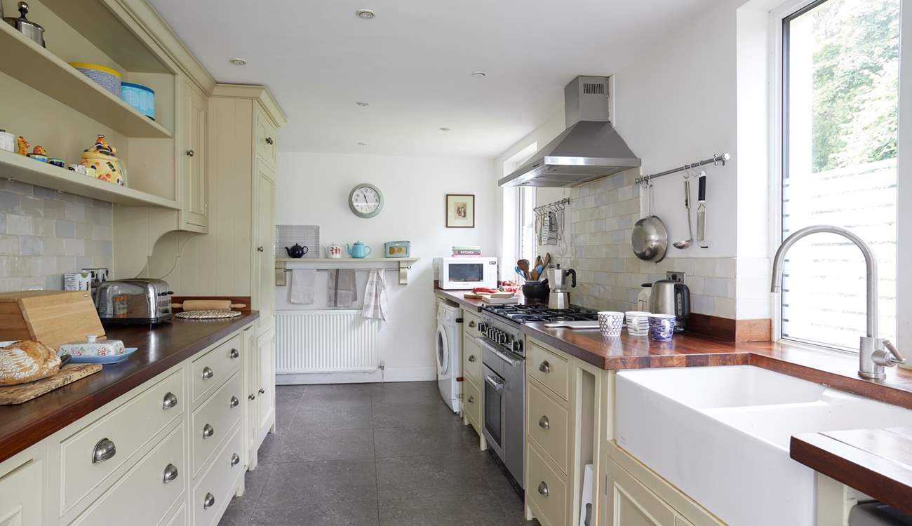 The kitchen is well-equipped.