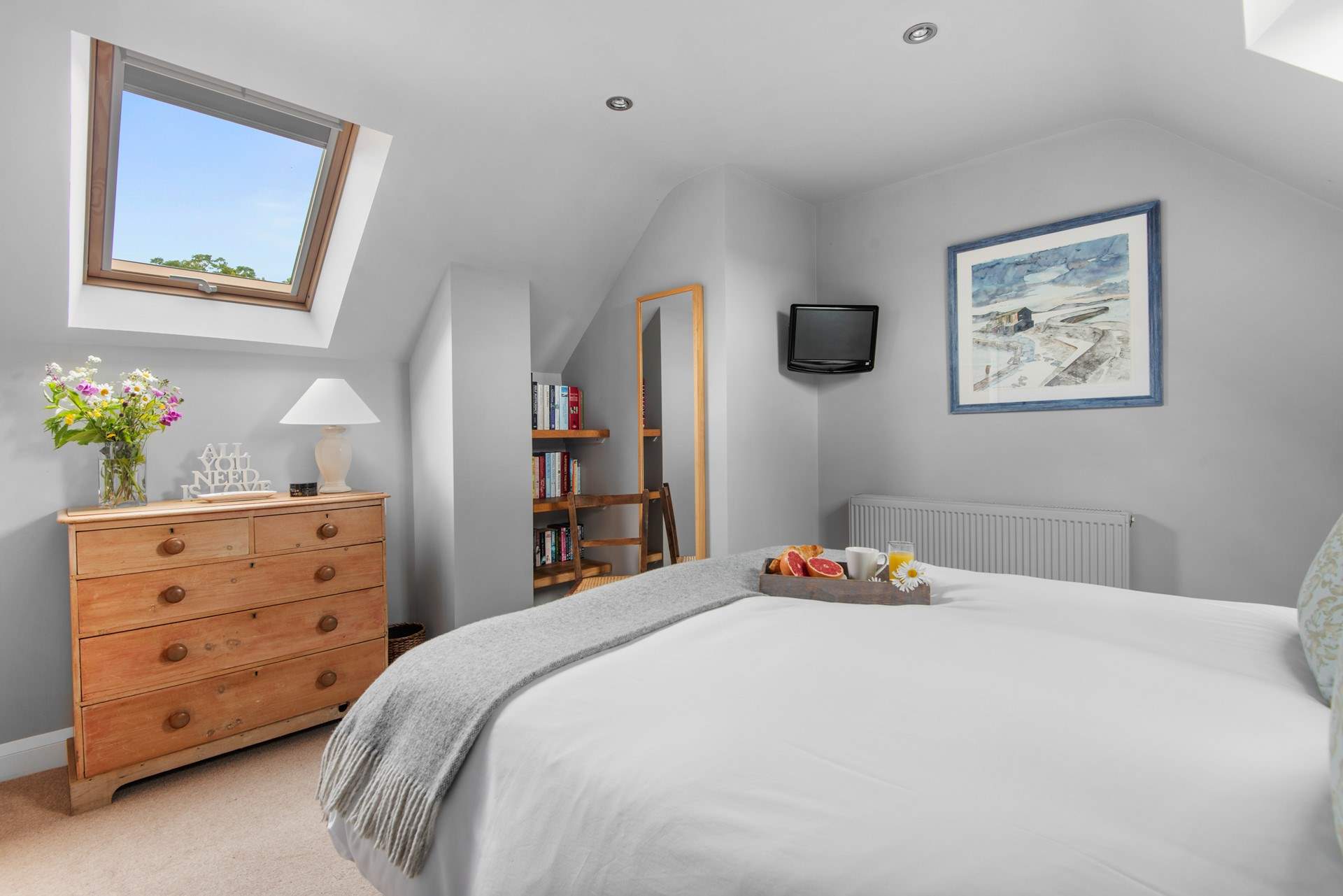 You even have a TV to encourage those lazy mornings in bed. Go on, you are on holiday after all!