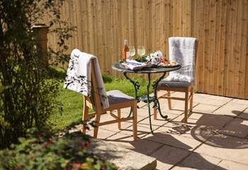 The patio is just made for evening drinks and nibbles.
