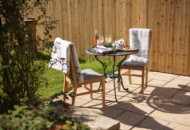 The patio is just made for evening drinks and nibbles.