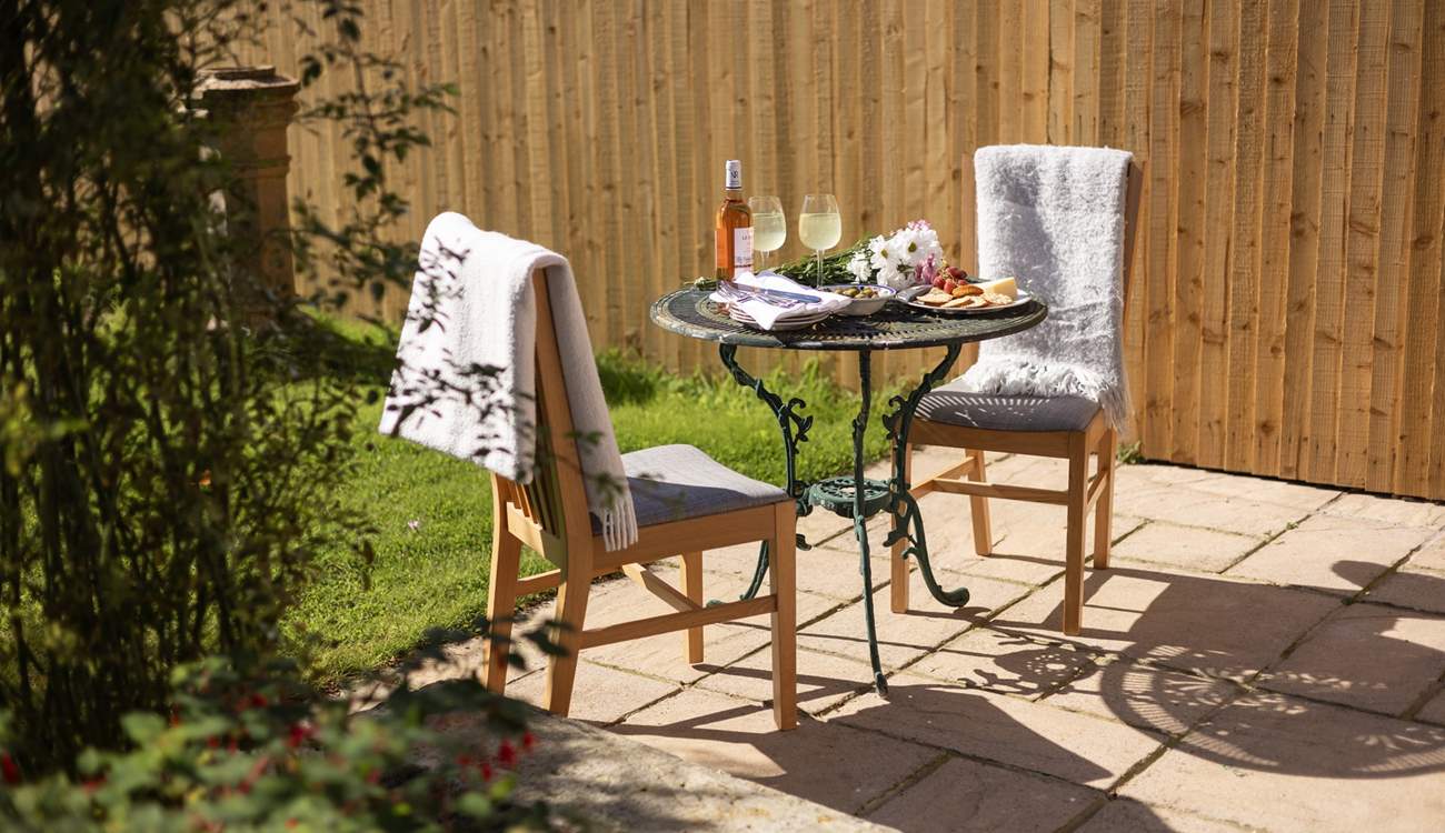 The patio is just made for evening drinks and nibbles.