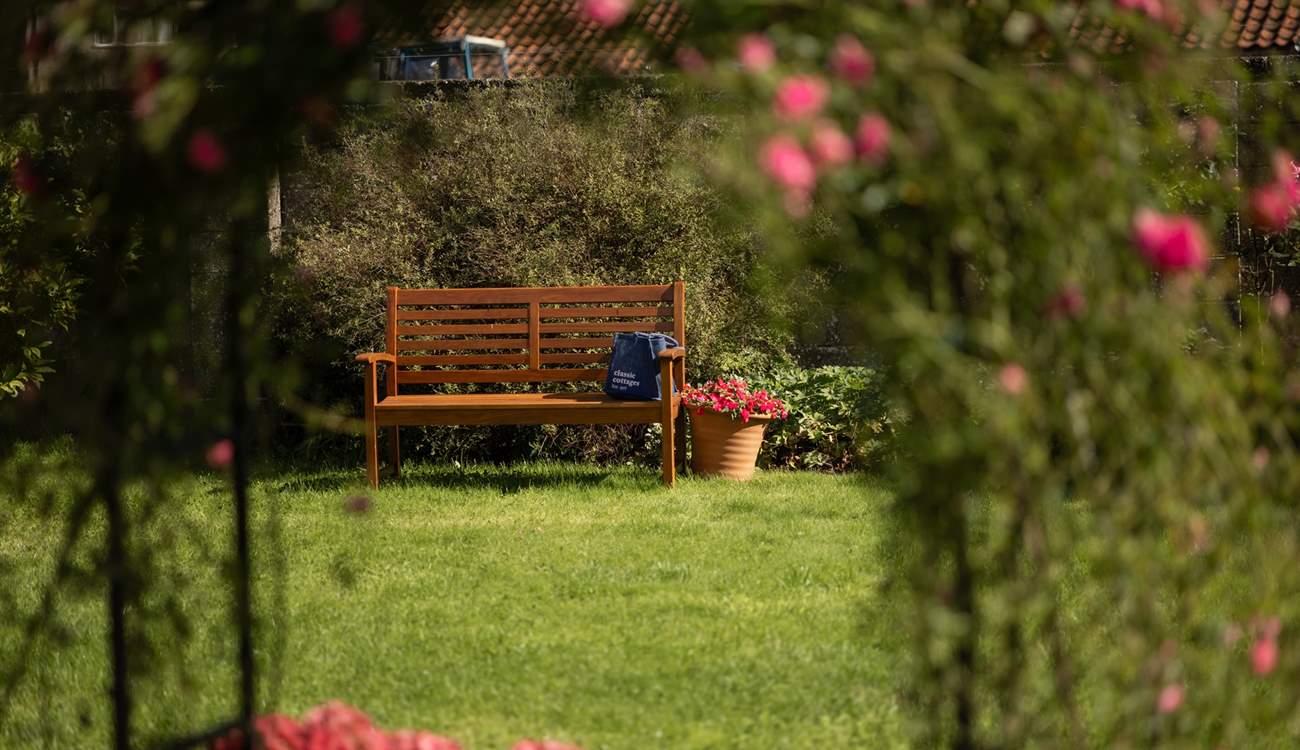 Through the rose arch.