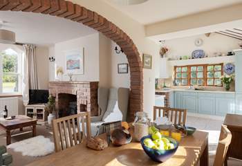 This open plan living area is great for families.