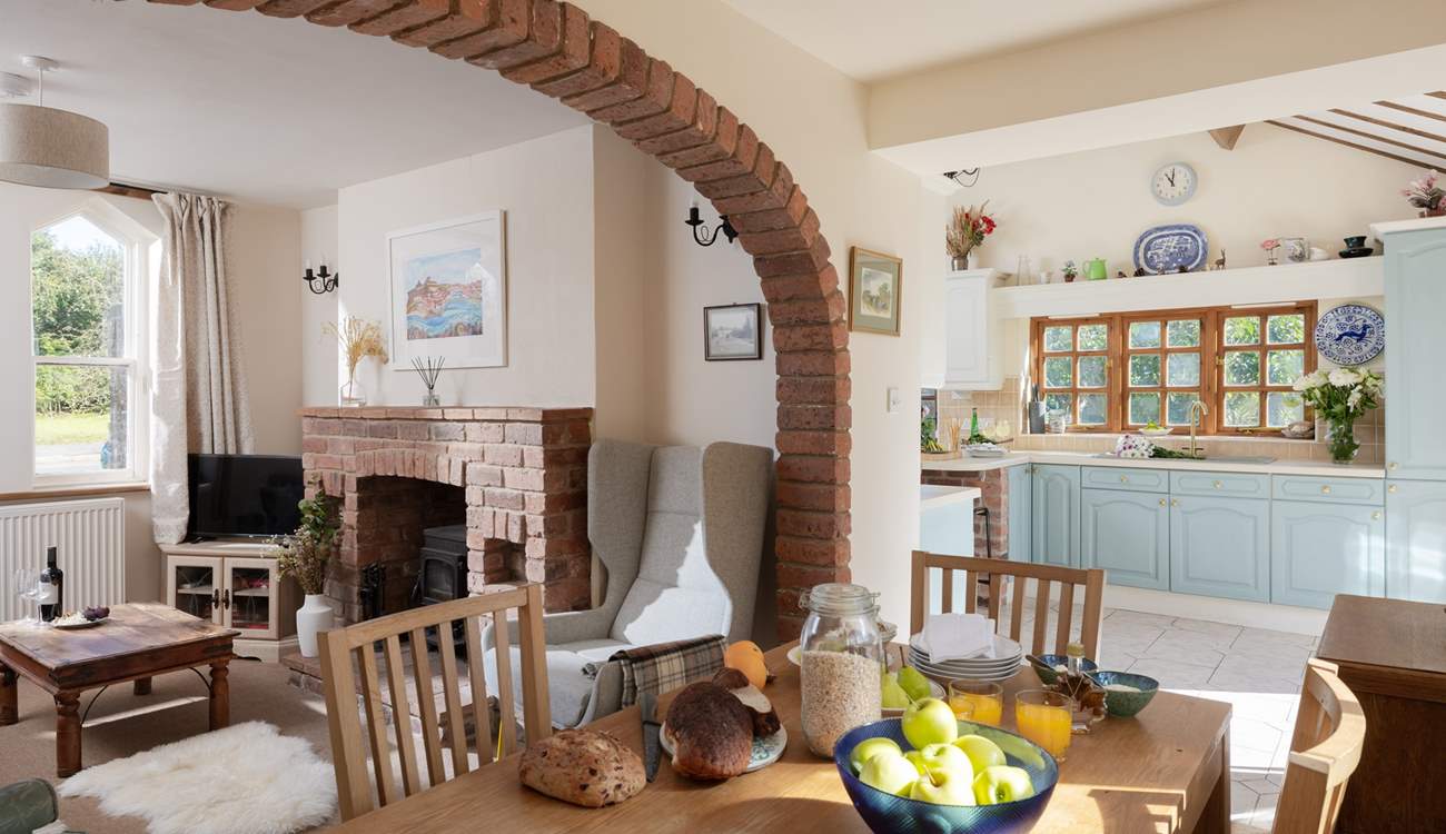 This open plan living area is great for families.