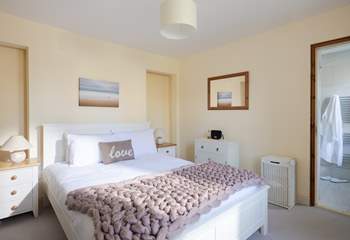 This beautiful bedroom is on the ground floor.