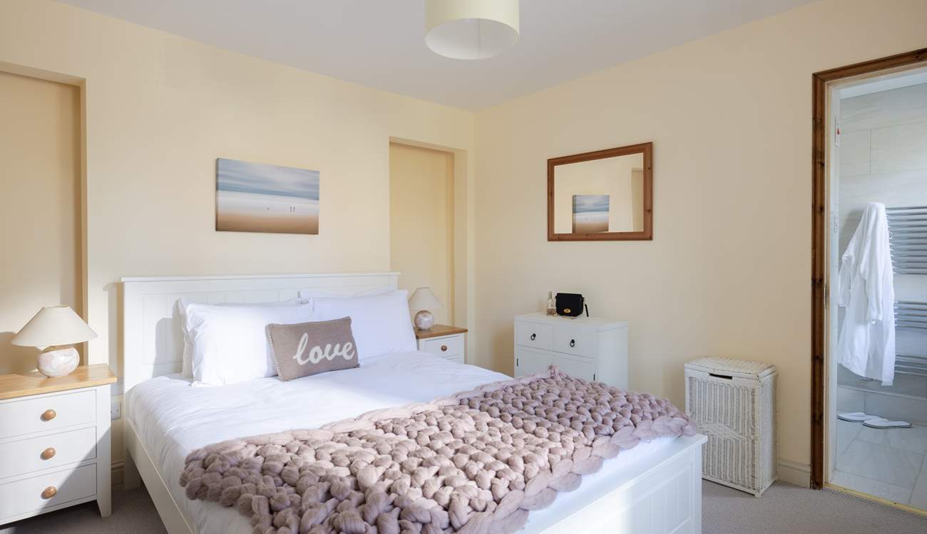 This beautiful bedroom is on the ground floor.